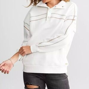 BKE Women’s Mock Neck Quarter Snap Pullover Size Medium